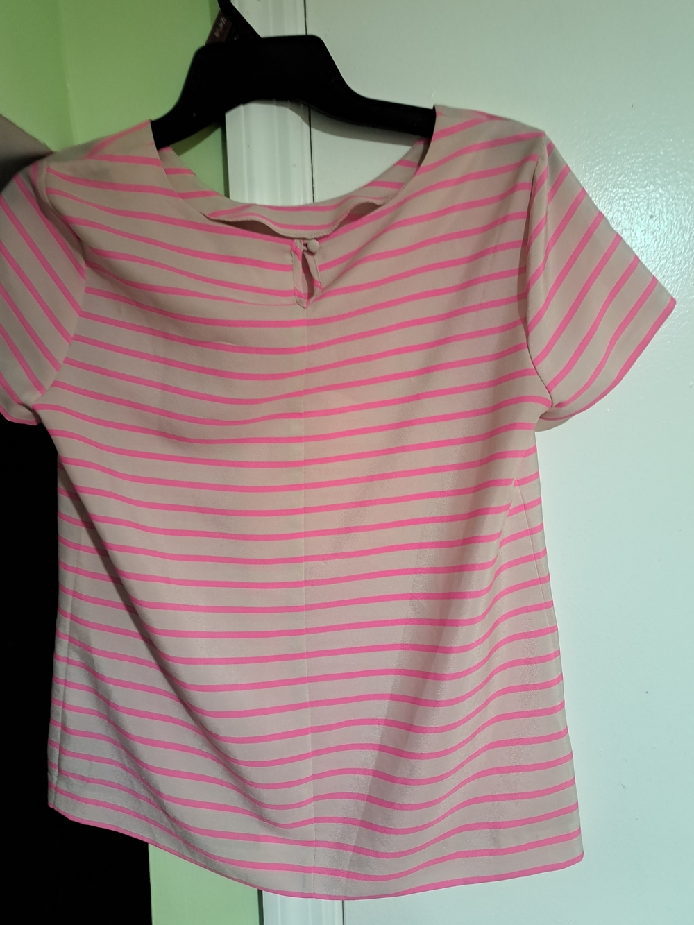 Women’s Pink Striped Short Sleeve Tee by